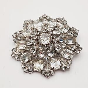 Vintage Wiesner Clear Rhinestone Wedding Brooch